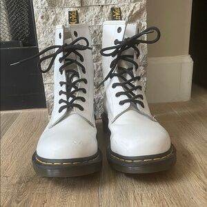 Dr. Martens White Boots with Black Laces